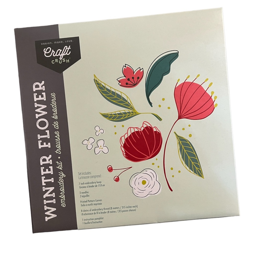 Craft Crush Winter Flower Embroidery Kit
